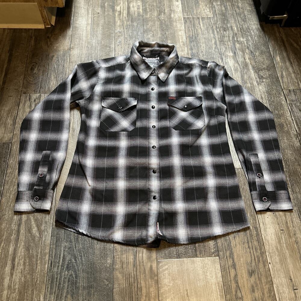 Dixxon Suicidal Tendencies 40th Anniversary Plaid Snap Button Men’s Large Flaw